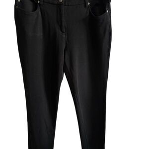 Eileen Fisher Classic Black Slim Ankle Pants Tencel Blend Stretch Size 12 NEW